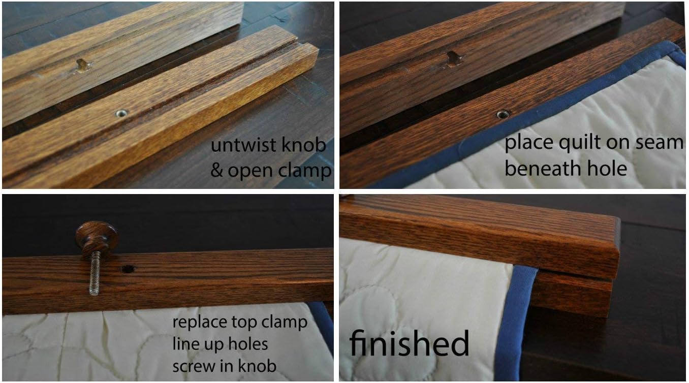 RRD Quilt Hanger for Wall for Display (30") Amish Made Wooden Quilt Rack Wall Mount - Rustic Tapestry Quilt Wall Hangers (Maple Wood, Natural Stain, 30" Long)