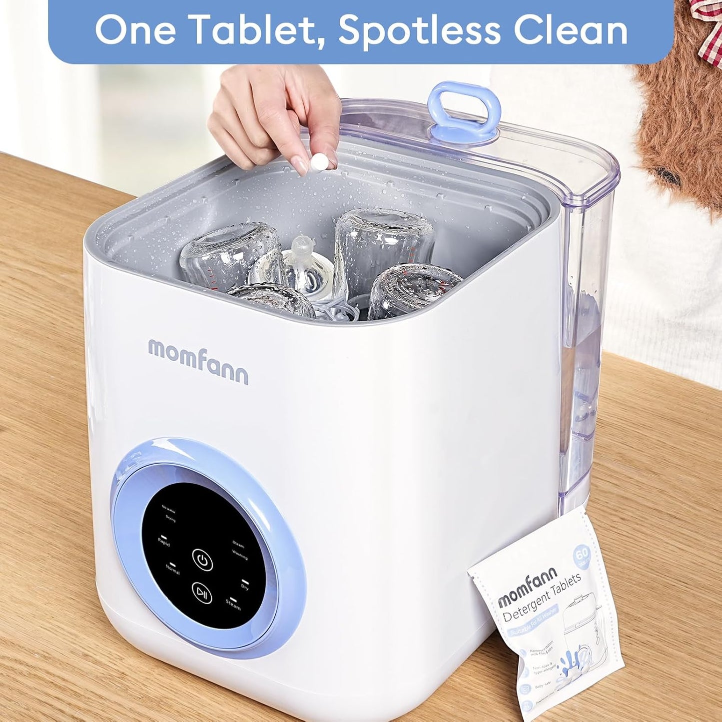 300 Professional Deep Cleaning Detergent Tablets for All Baby Bottle Washers, Washer Tablets for Bottle Washer and Sterilizer and Dryer, Easy to Use