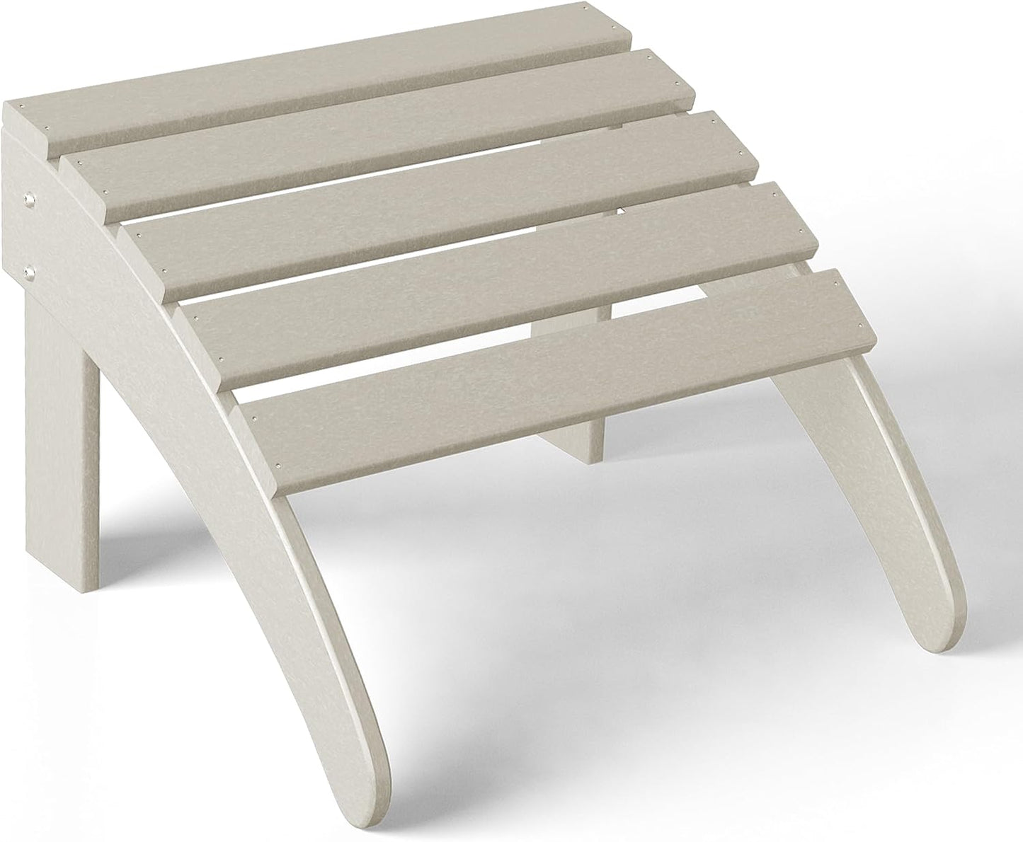 WestinTrends Outdoor Ottoman, Patio Adirondack Ottoman Foot Rest, All Weather Poly Lumber Folding Foot Stool for Adirondack Chair, Widely Used for Outside Porch Pool Lawn Backyard, Sand