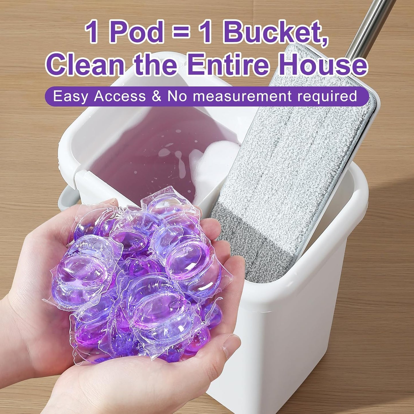 JOYMOOP Floor Cleaner for Mopping, 60 PCS Mopping Solution, Hardwood Floor Cleaner, Works Perfectly with Mop Bucket