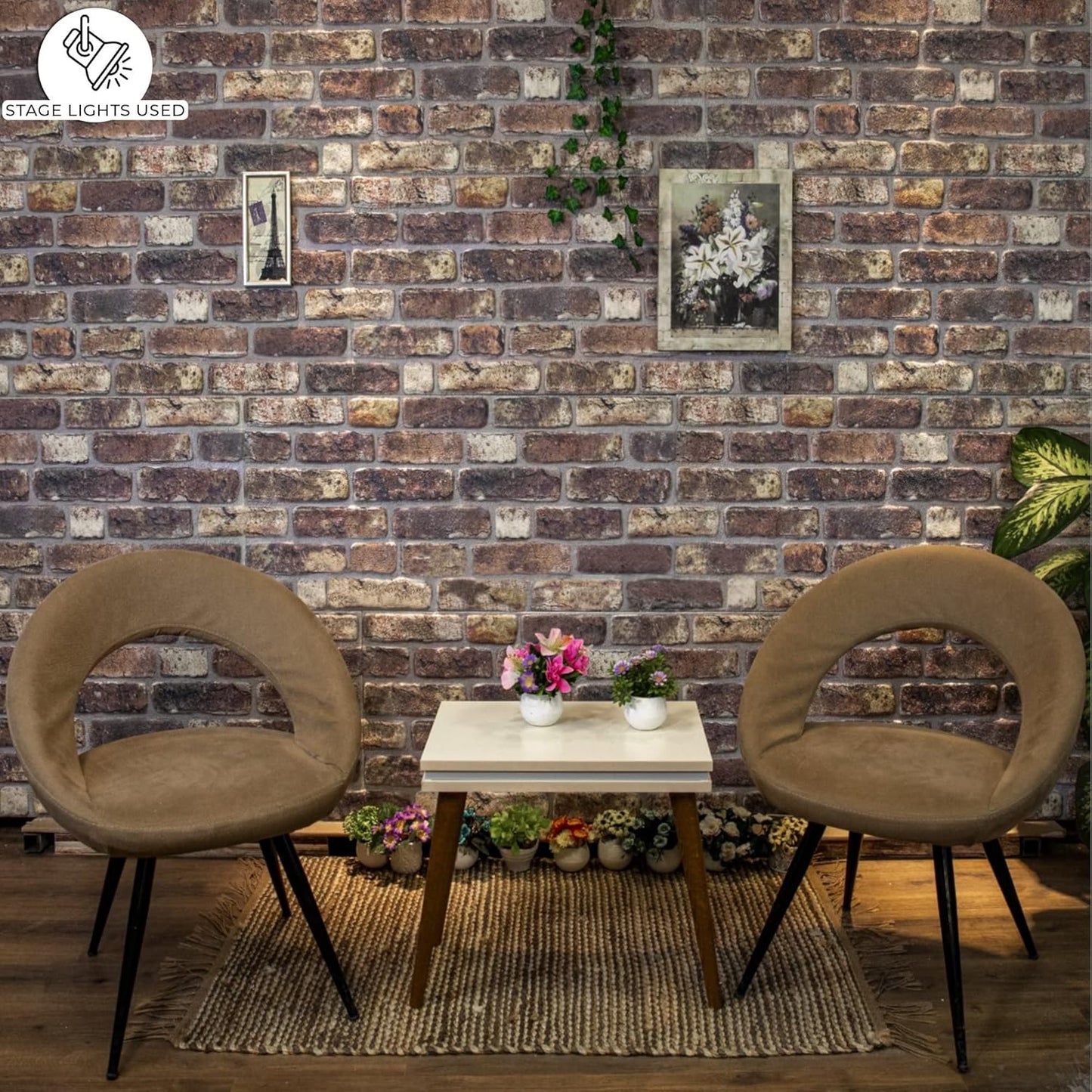 Dundee Deco 3D Wall Panels Faux Brick - Cladding, Grey Brown Stone Look Wall Paneling, Styrofoam Facing for Living Room, Kitchen, Bathroom, Balcony, Bedroom, Set of 10, Covers 53 sq ft