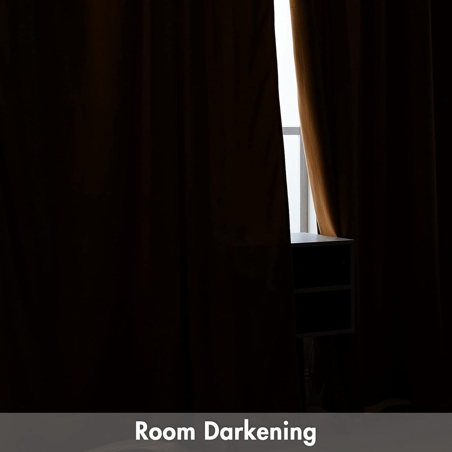 MIULEE Gold Brown Velvet Curtains Thermal Insulated Blackout Curtain Fall Drapes for Bedroom Living Room Darkening 90 Inches Long Curtains Panels Rod Pocket Set of 2