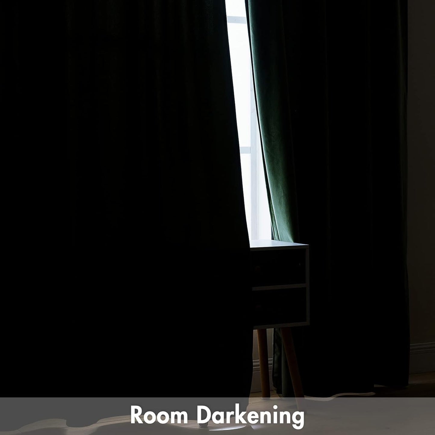 MIULEE Olive Green Velvet Curtains Thermal Insulated Blackout Curtain Drapes for Bedroom Living Room Darkening 90 Inches Long Curtains Panels Rod Pocket Set of 2