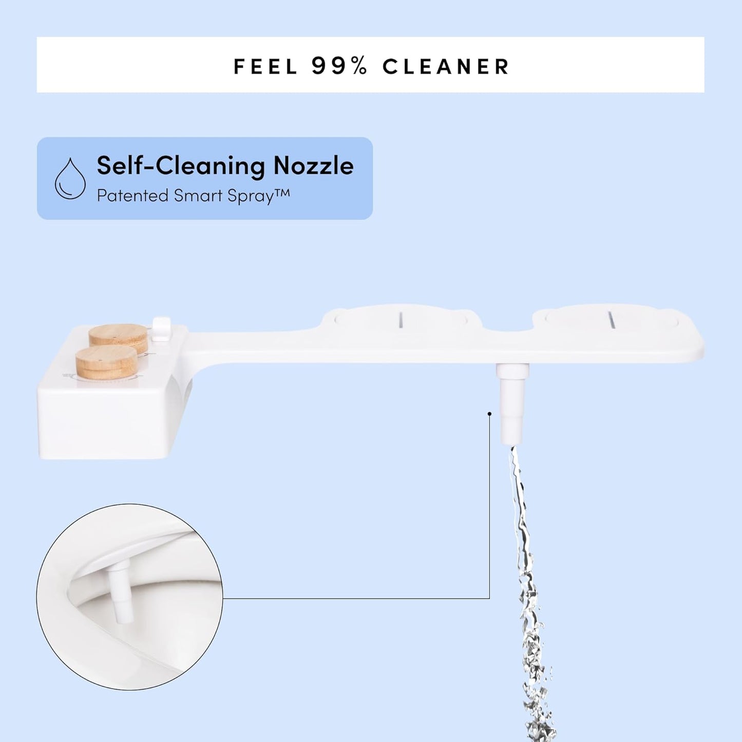 TUSHY Self-Cleaning Cool to Warm Water Bidet Attachment. Easy Universal DIY Install, No Plumber Required (Sink Connection Needed for Water Temperature Control), Bronze Knob