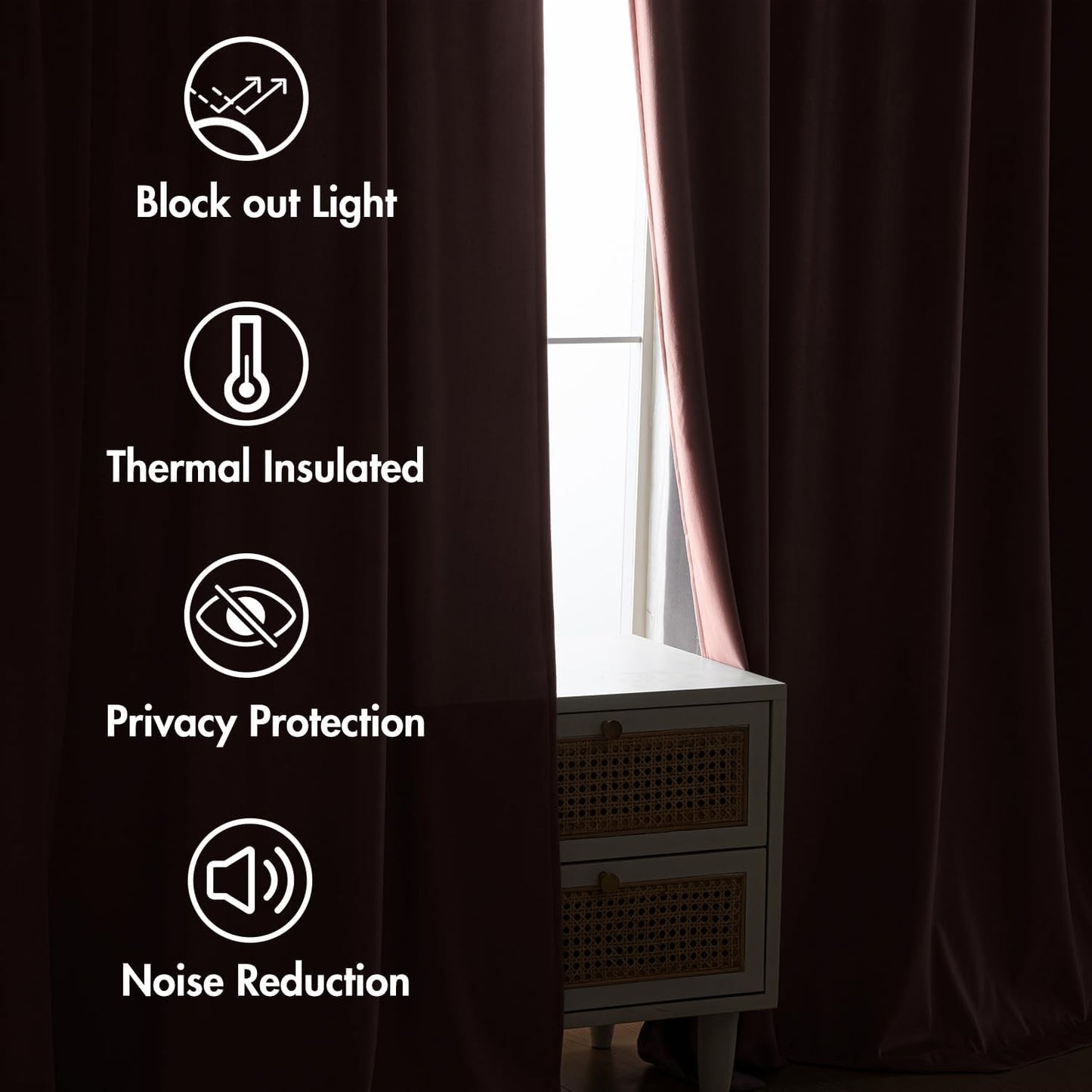MIULEE Baby Pink Velvet Curtains 84 inches 2 Panels - Luxury Room Darkening Window Drapes for Bedroom Living Room Thermal Insulated Super Soft Blackout, Back Tab Rod Pocket Pinch Pleated, W52 x L84