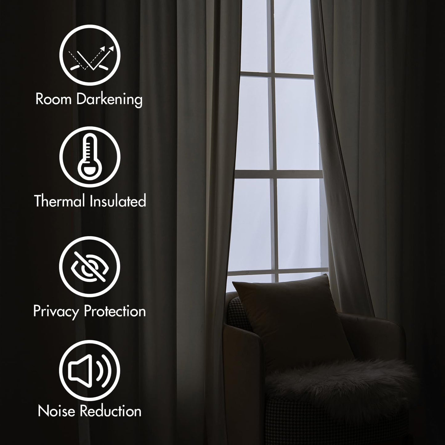 MIULEE Ivory White Velvet Curtains 84 inches Long 2 Panels - Luxury Pinch Pleated Room Darkening Window Drapes for Bedroom Living Room Thermal Insulated Super Soft, Back Tab Rod Pocket Elegant Decor