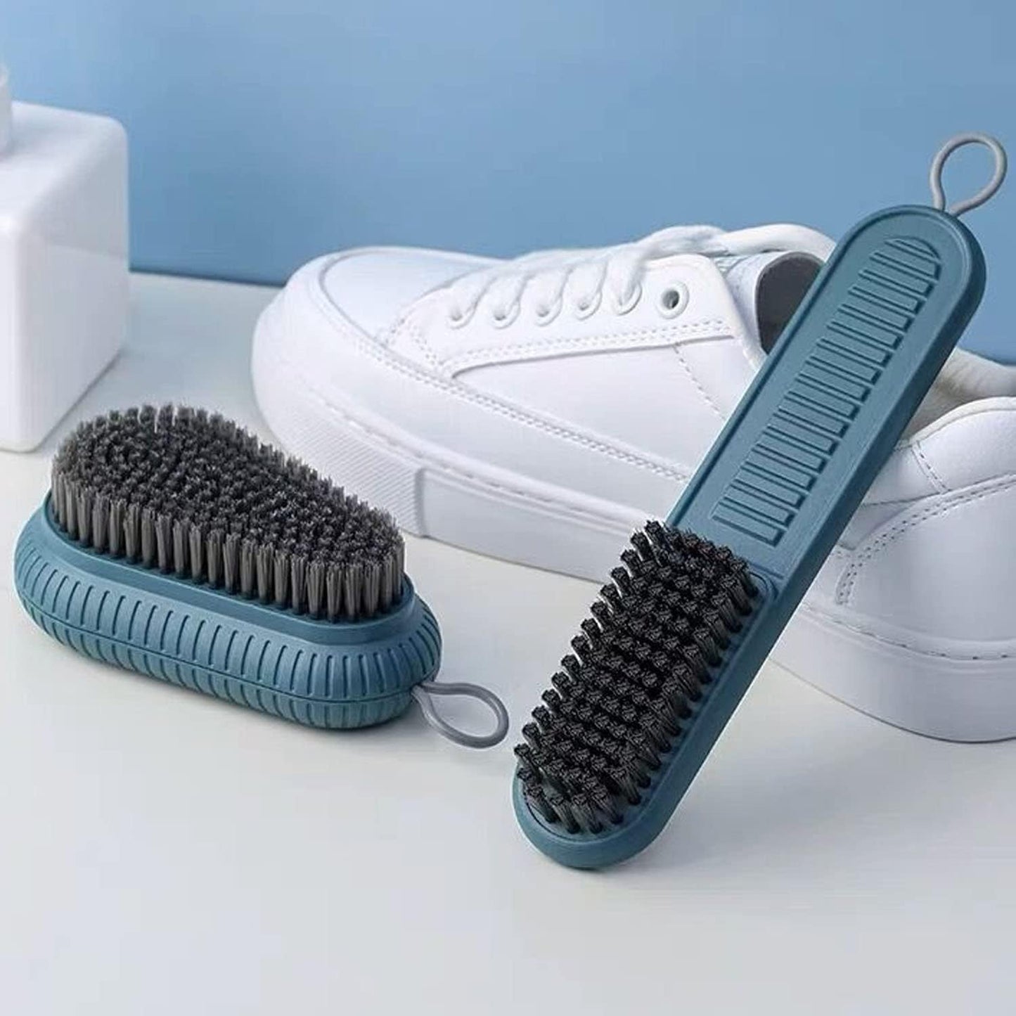 Cleaning Brush Soft Bristle Brush Laundry Scrub Brush Clothes Underwear Shoes Scrubbing Brush, Easy to Grip Household Cleaning Brushes Tool for Countertops Bathtubs (White)