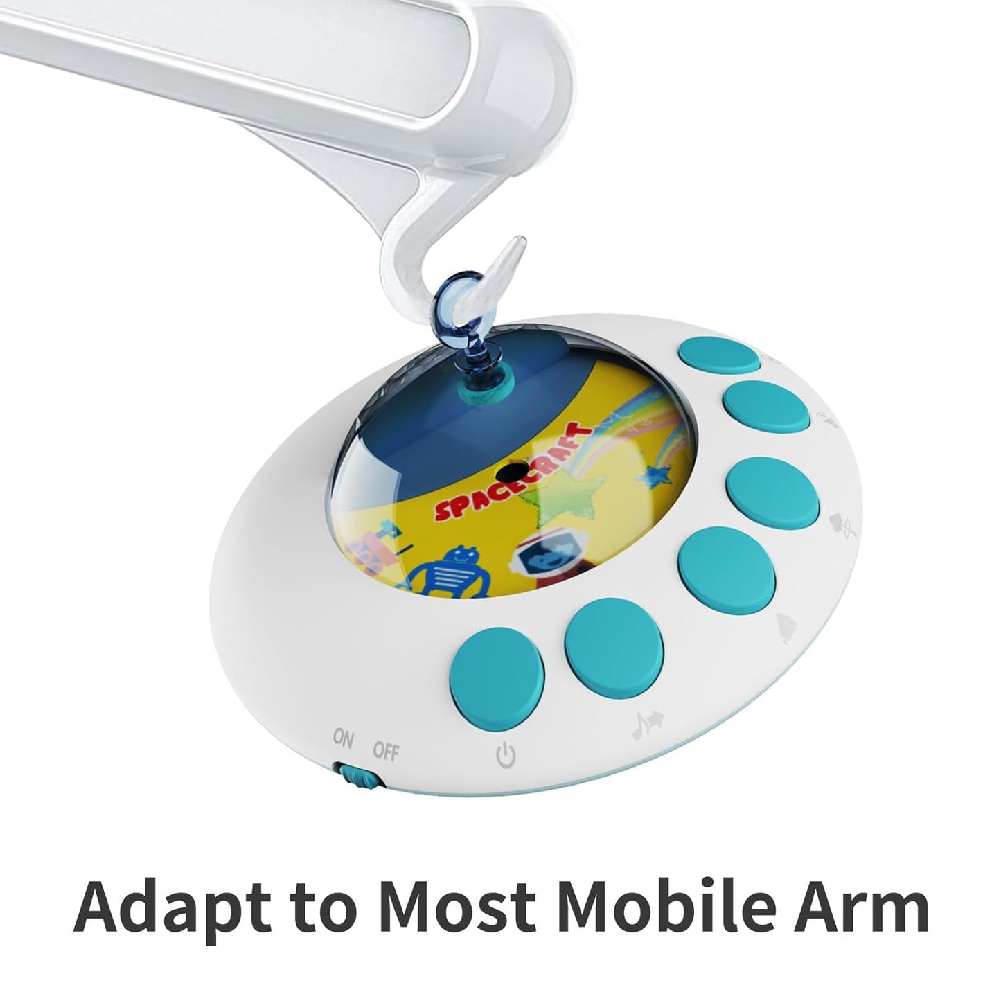 Eners Crib Mobile Music Box, Baby Mobile Spinner with Lights, Rotation, Moon and Star Projection, Crib Toys Attachments for Boys Girls (Music Box Blue)