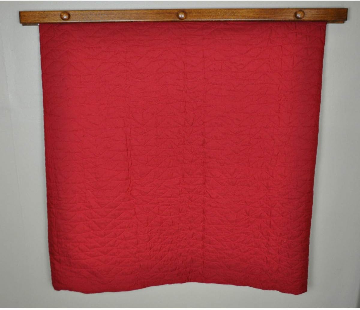 RRD Quilt Hanger for Wall for Display (84") Amish Made Wooden Quilt Rack Wall Mount - Rustic Tapestry Quilt Wall Hangers (Maple Wood, Ebony Stain, 84" Long)