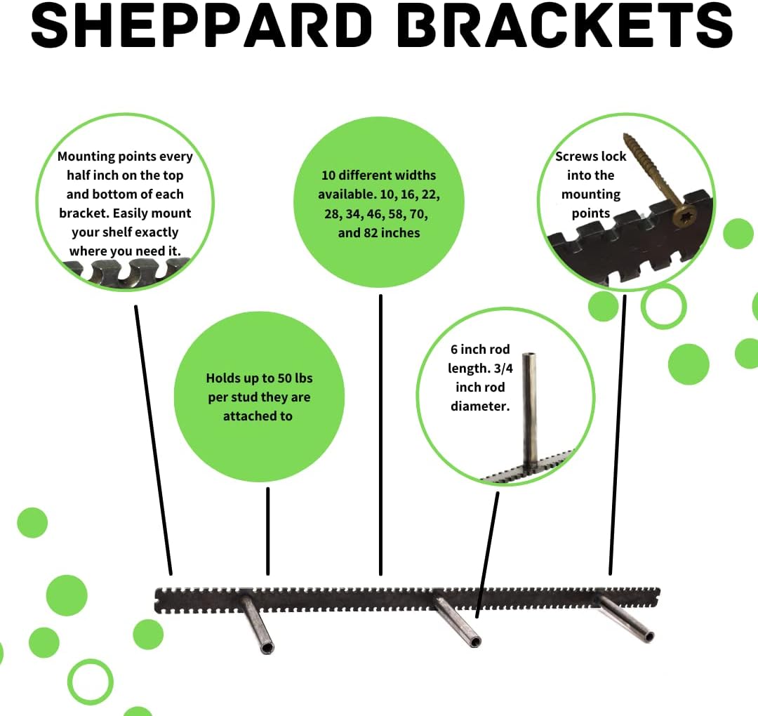 Floating Shelf Brackets - Sheppard Brackets - Easy Install - Heavy Duty (10 Inch)