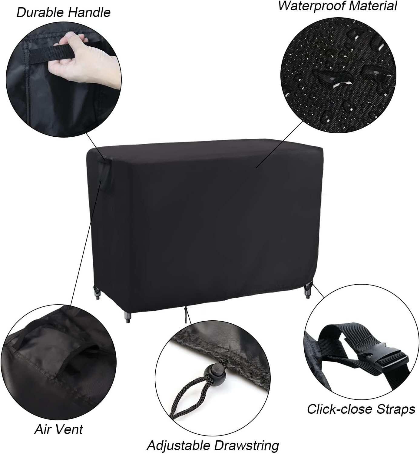 Kingling Outdoor Prep Table Covers, Waterproof Stainless Steel Table Cover Metal Table Cover Protection for Patio Kitchen Prep/Work Tables - 72''L x 24''W x 35''H