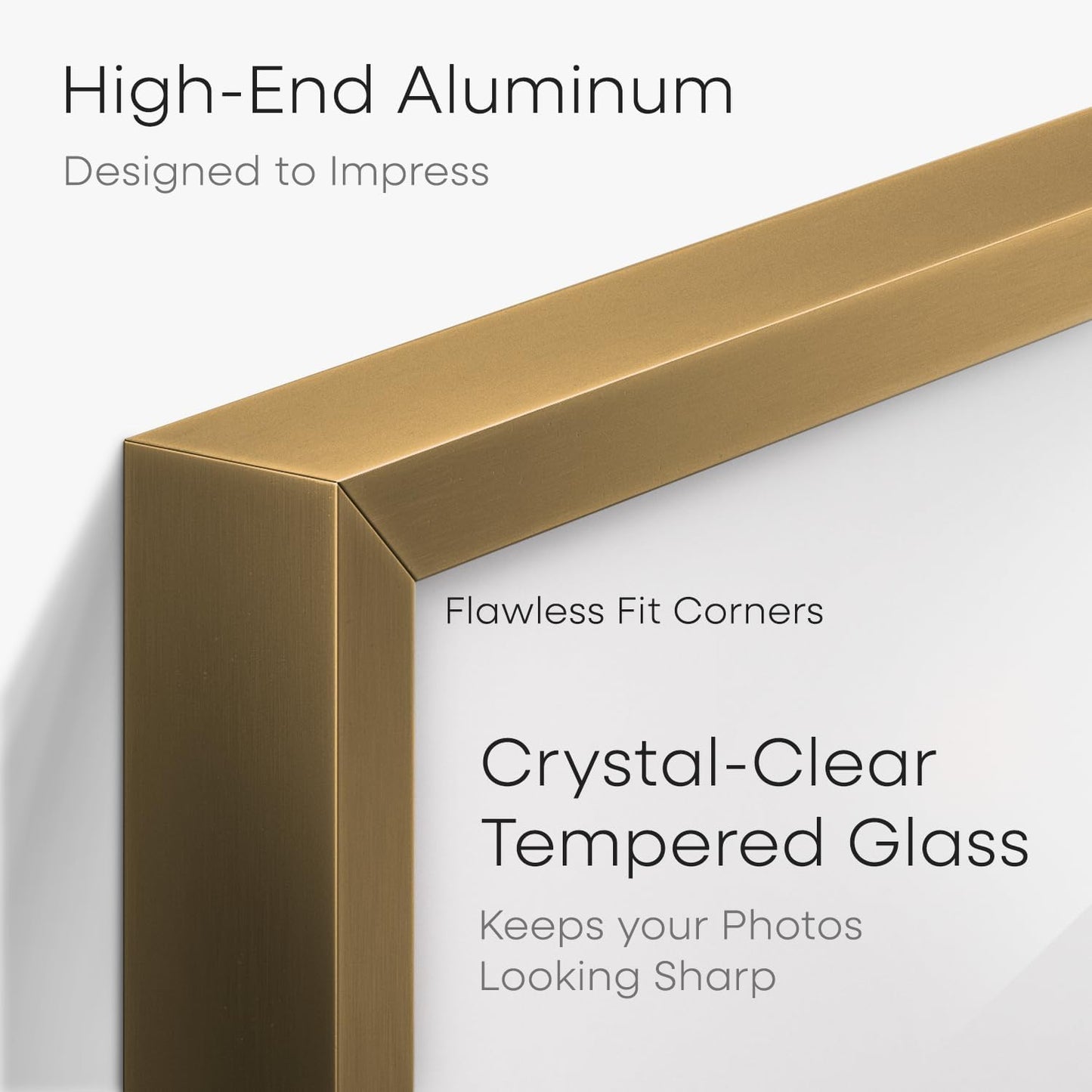 Homeforia Bronze Picture Frames 8x10, High End Metal 8 x 10 Photo Frame with Mat 5 x 7 Art, 10x8 Brass Frame Matted to 5x7 inch Print, 8by10 Wall or Tabletop Frames, Tempered Glass, Wall Kit, Set of 1