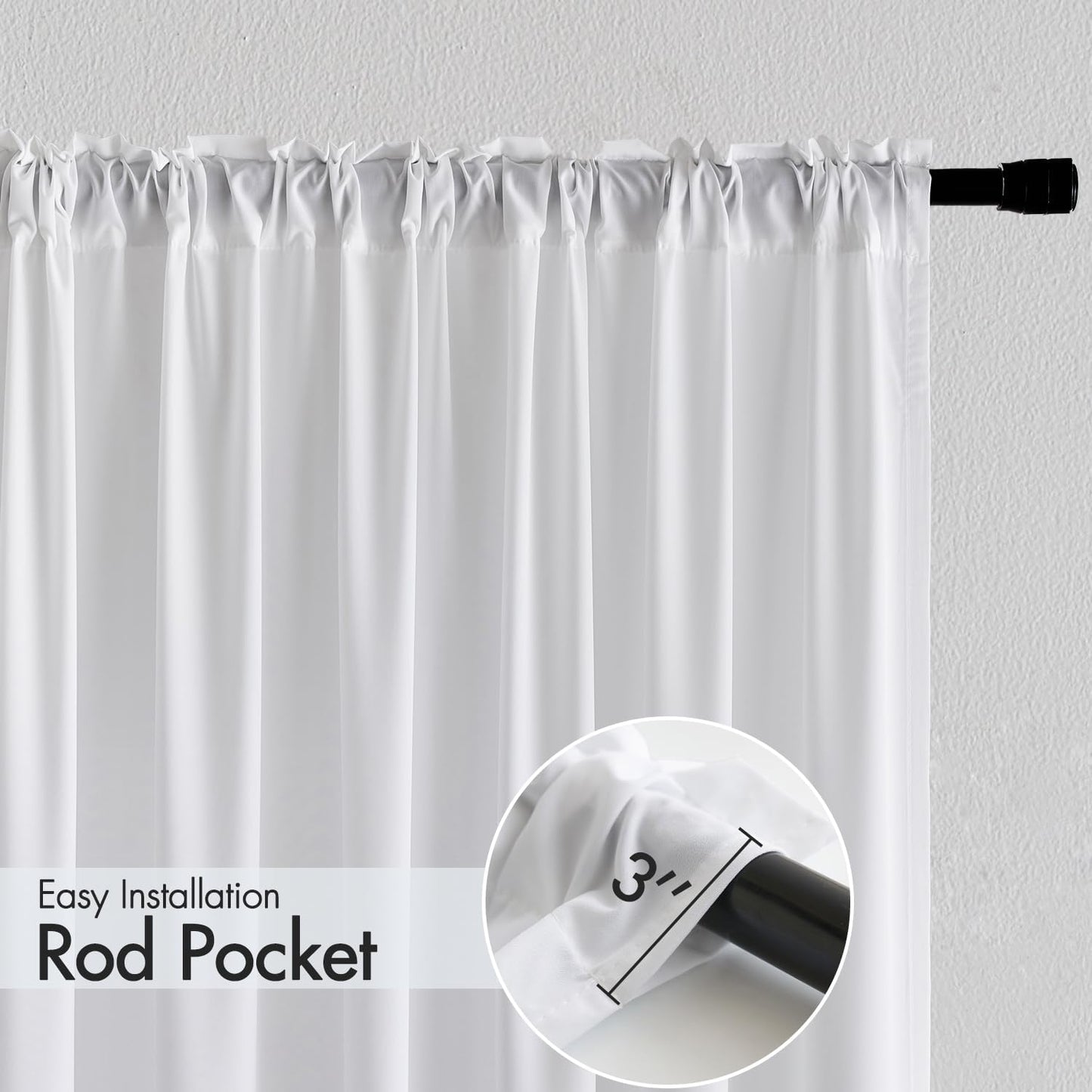MIULEE White Privacy Sheer Curtains That Let Light in Non-See-Through Semi Sheer Curtains Light Filtering Window Curtain Drapes for Living Room Bedroom 42 X 45 Inches Long 2 Panels Set