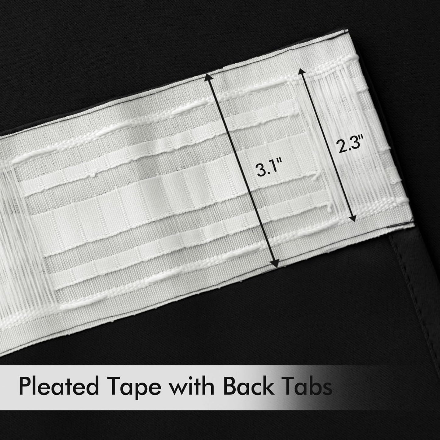 MIULEE Black Back Tab Blackout Curtains 84 Inch Length 2 Panels Set for Living Room Bedroom, Halloween Rod Pocket/Pinch Pleat Thermal Insulated Room Darkening Pleated Light Blocking Drapes, W72 x L84