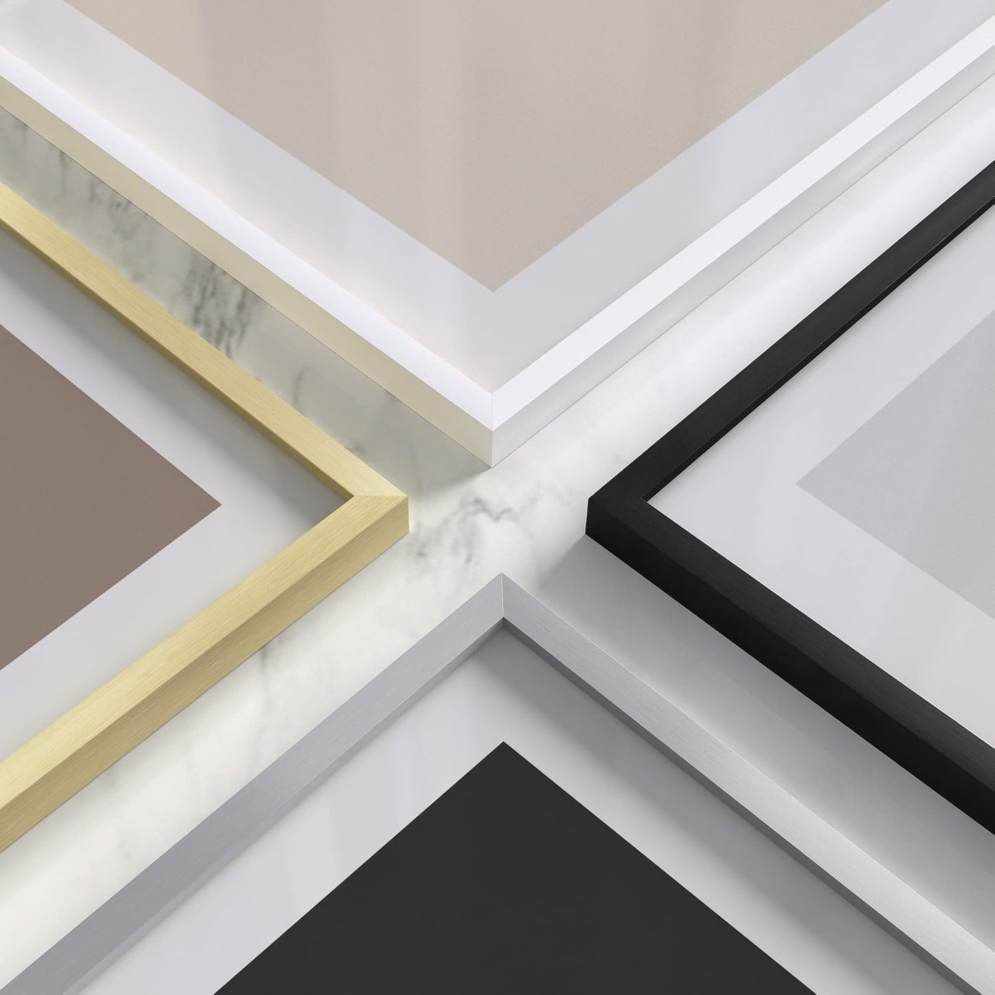 HAUS AND HUES 11x17 White Metal Picture Frames - Features Premium Aluminum, Vertical & Horizontal Hang, Shatterproof Plexiglass - Perfect for Home, Room, Office (11x17 in, White, Set of 25)