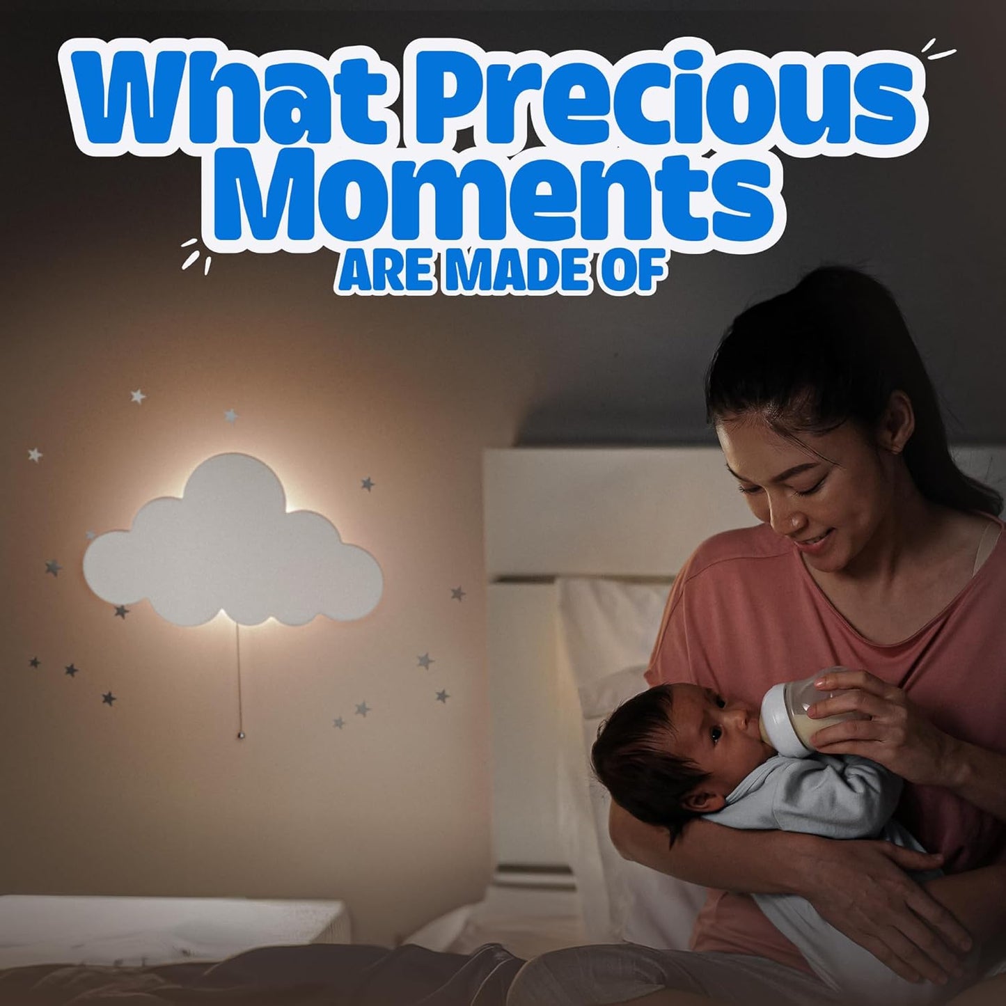 Cloud Light - Floating Cloud Wall Lamps for Nursery & Kids' Bedrooms | Battery-operated Hanging Night Lights
