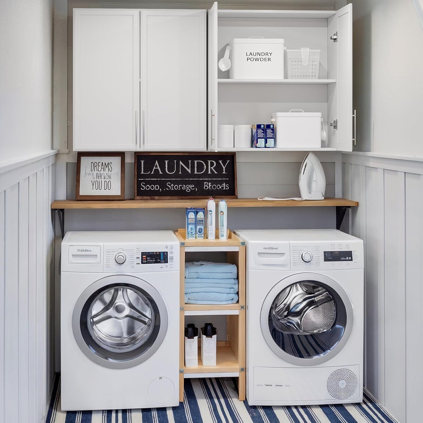 FIMELLO 30" Laundry Room Cabinets Wall Mounted,White