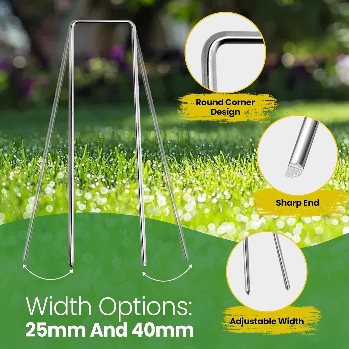 Landscape Staples 8 Inch 120 Pack, Garden Stakes Galvanized Garden Staples 11 Gauge, Plant Cover Stakes for Lawn Weed Barrier