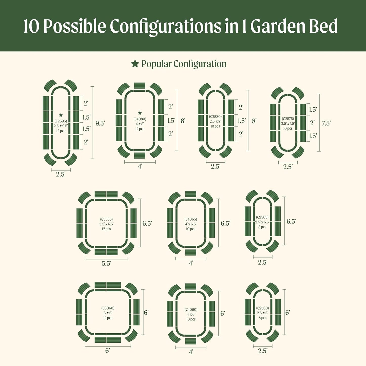 Vego garden 32" Extra Tall Raised Garden Bed Kits, 10 in 1 Modular Raised Planter Box for Vegetables Flowers Fruits Oval Metal Raised Garden Bed- Pearl White