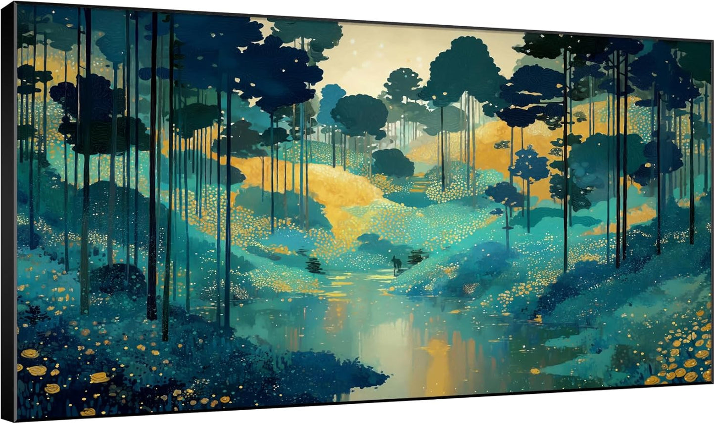 SIGNWIN 30"x60" Extra Large Framed Wall Art Whimsical Fantasy Forest, Vibrant Nature Landscape for Home Living Room Bedroom Decor (Frame Assembly Required)