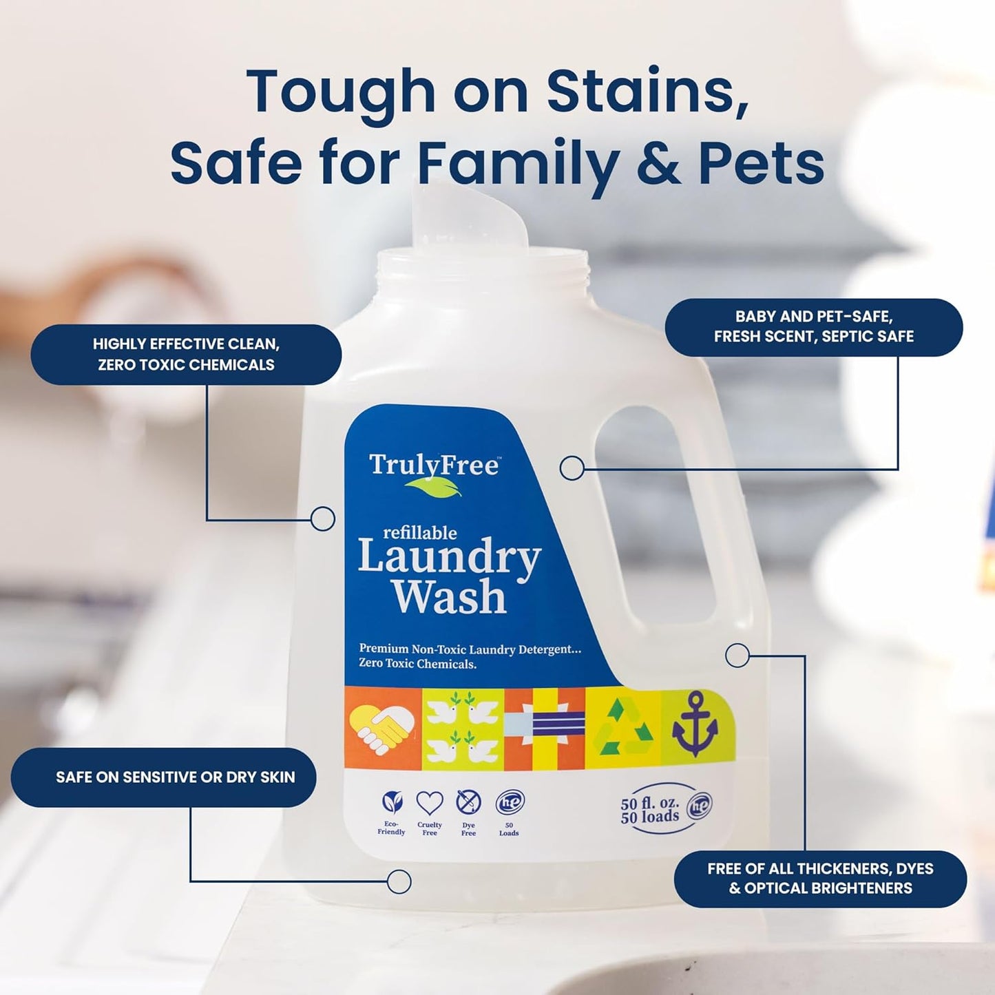 Laundry Detergent for Sensitive Skin | Gentle & Safe for Baby Clothes | Plant-Based | 3 Pack Refill Powder| Easy to Dissolve to Create a Liquid| Signature Wash Scented (150 Loads)