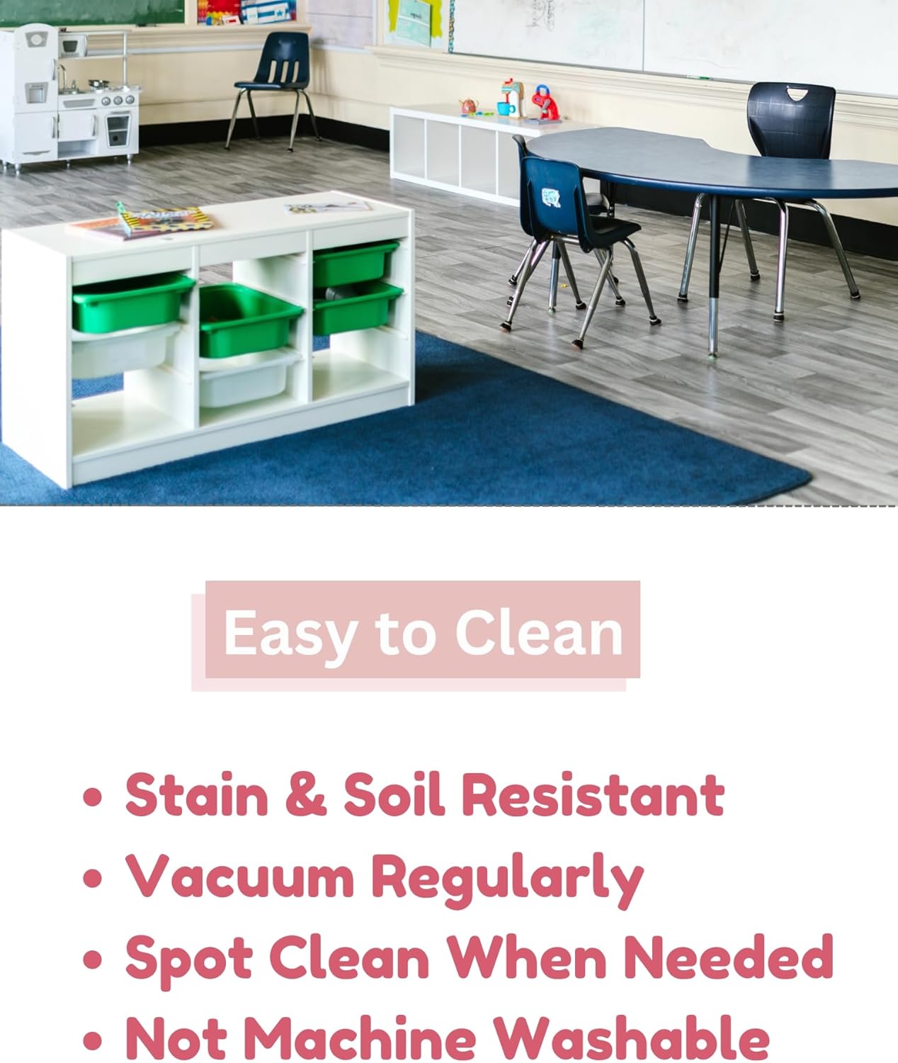 KOECKRITZ Soft and Colorful Kids Classroom Area Rugs (Passes Flammability Pill Test) Many Sizes and Bright Colors to Select from (8' x 8', Eggplant)