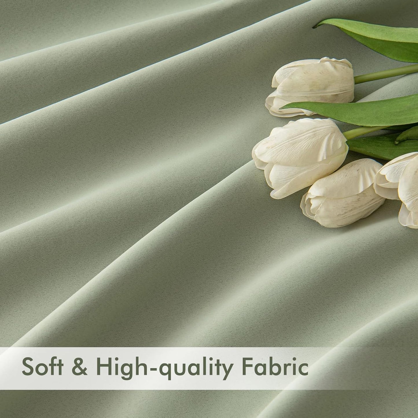 MIULEE Back Tab Sage Green Curtains 108 Inch Long 2 Panels Set for Living Room Bedroom Privacy, Rod Pocket/Pinch Pleated Light Blocking Extra Long Thermal Insulated Room Darkening Blackout Drapes