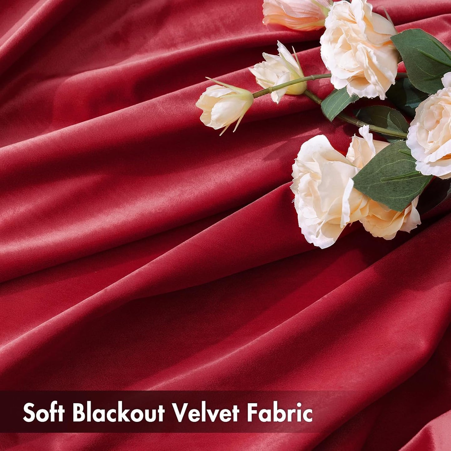MIULEE Christmas Red Velvet Curtains Thermal Insulated Blackout Curtain Drapes for Bedroom Living Room Darkening 108 Inches Long Curtains Panels Rod Pocket Set of 2