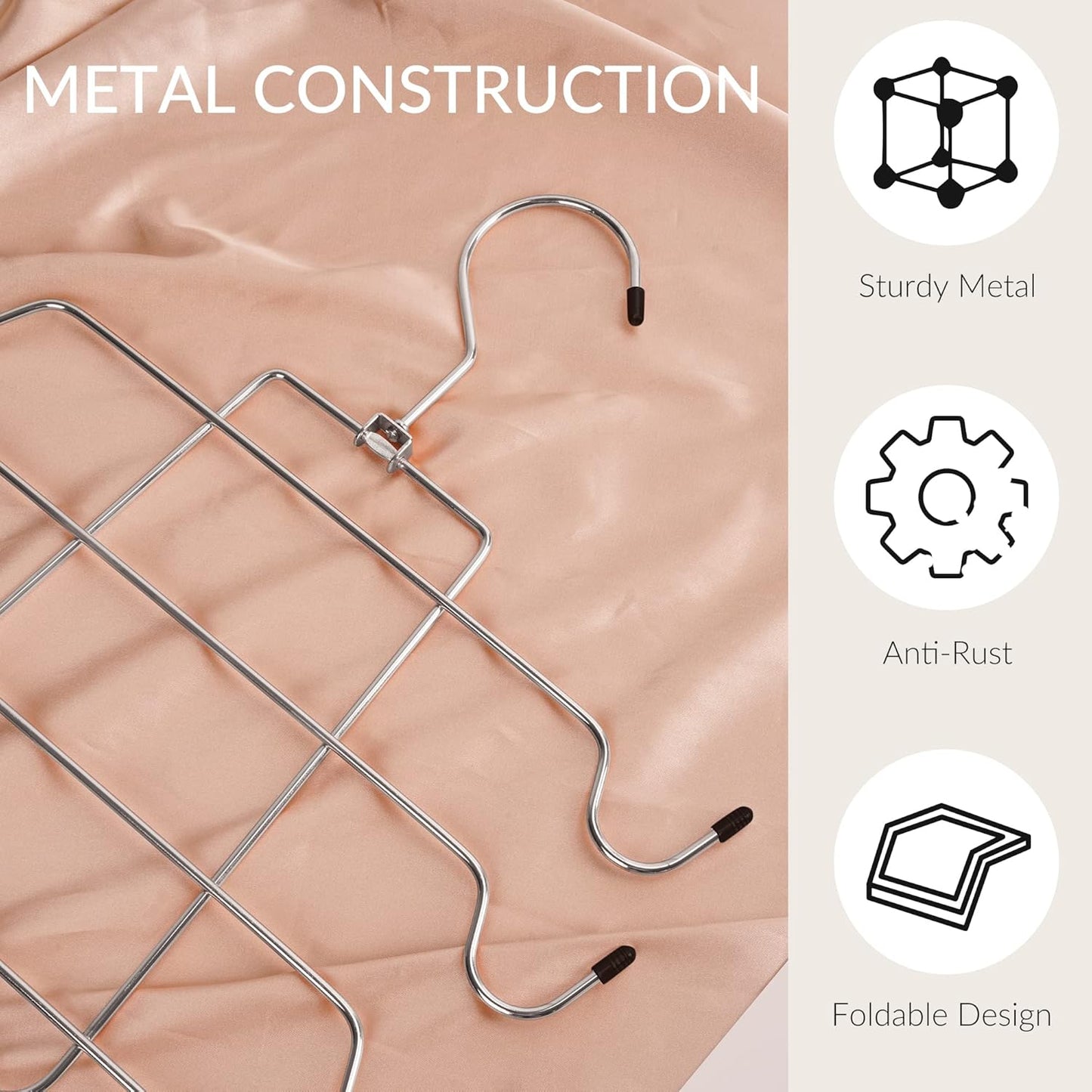 ZEDODIER Tank Top Hanger, 4 Pack Space Saving Bra Hangers, Non-Slip Hanging Sport Bras Holder, Closet Organizers and Storage for Camisoles Tank Tops Bras Ties Swimsuits Strappy Dress, Silver