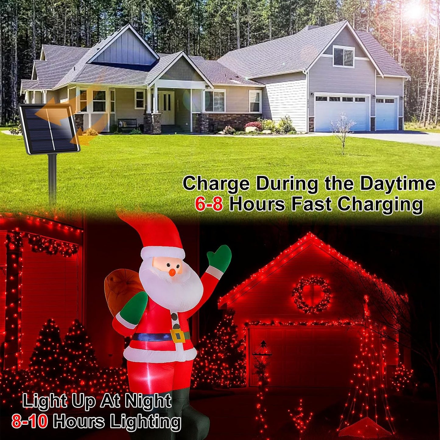 Extra-Long 144FT Solar String Lights for Outside, 2 Pack 400LED Solar Fairy Lights Outdoor, Waterproof Copper Wire with 8 Modes Twinkle Lights for Tree Garden Party Xmas Wedding Decor (Red)