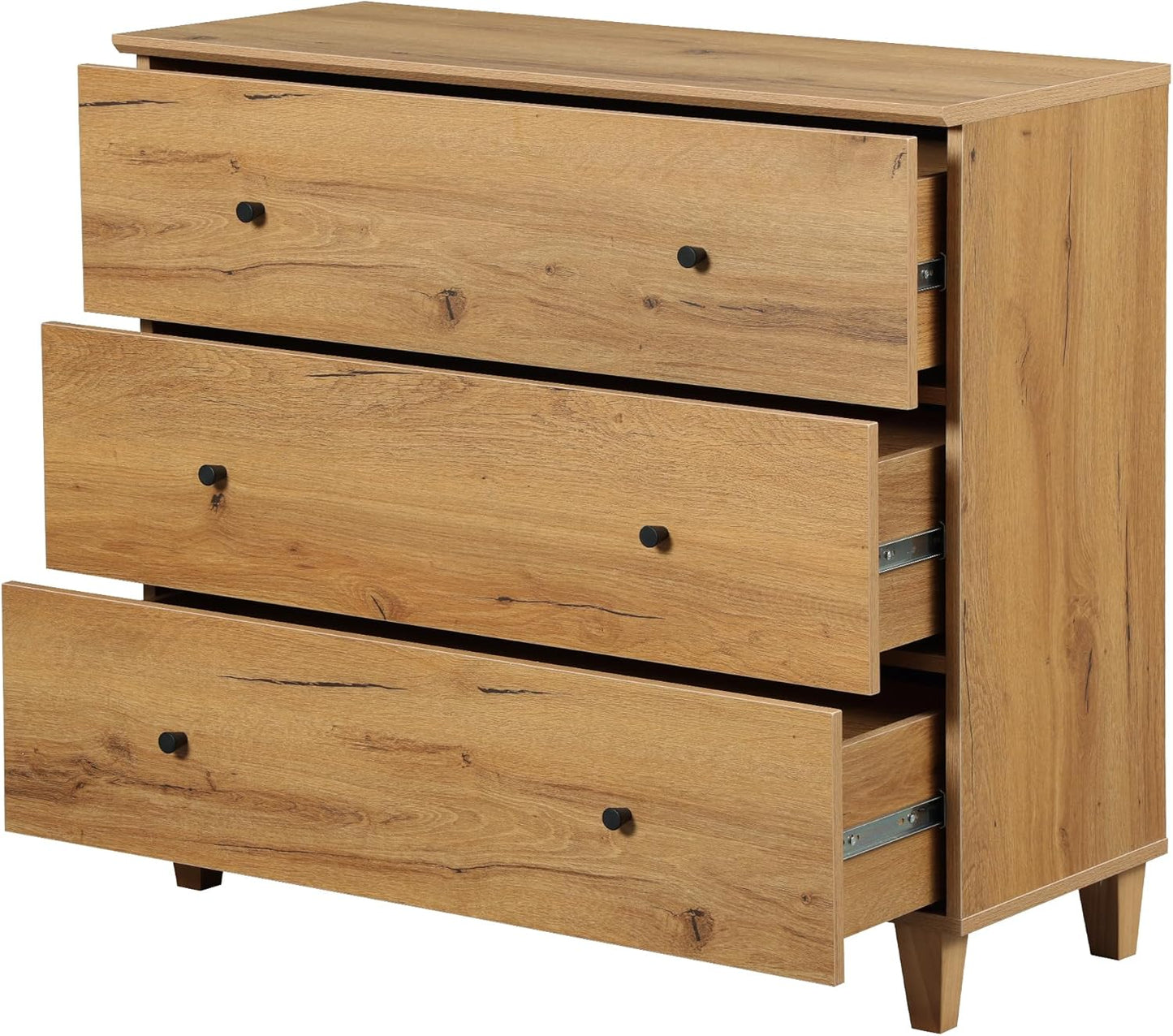 WAMPAT Dresser with 9 Drawers, Bedroom 3-in-1 Wide Wooden Chest of Drawers, Modern Long Dressers Closet Storage Organizer w/Solid Wood Legs for Living Room, Kids Room, Oak Brown,106 Inches