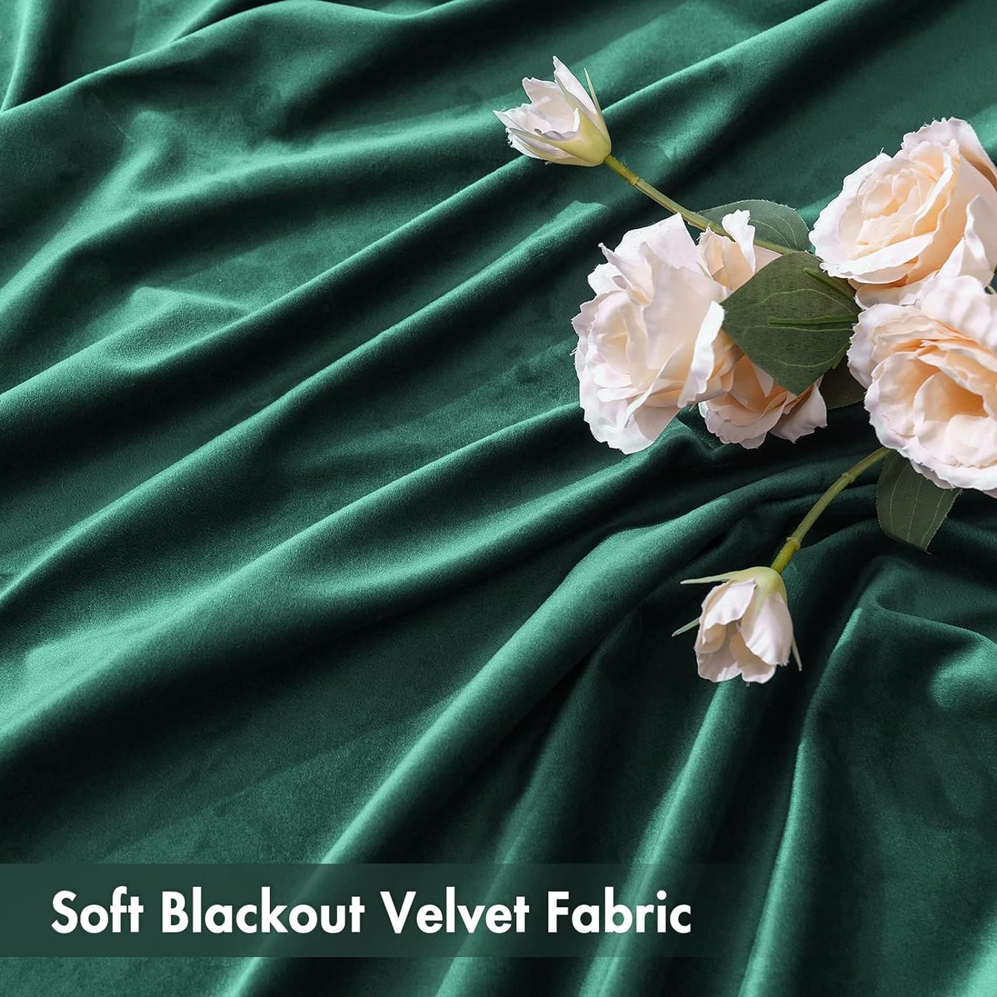 MIULEE Dark Green Velvet Curtains Thermal Insulated Blackout Curtain Christmas Emerald Green Drapes for Bedroom Living Room Darkening 72 Inches Long Curtains Panels Rod Pocket Set of 2