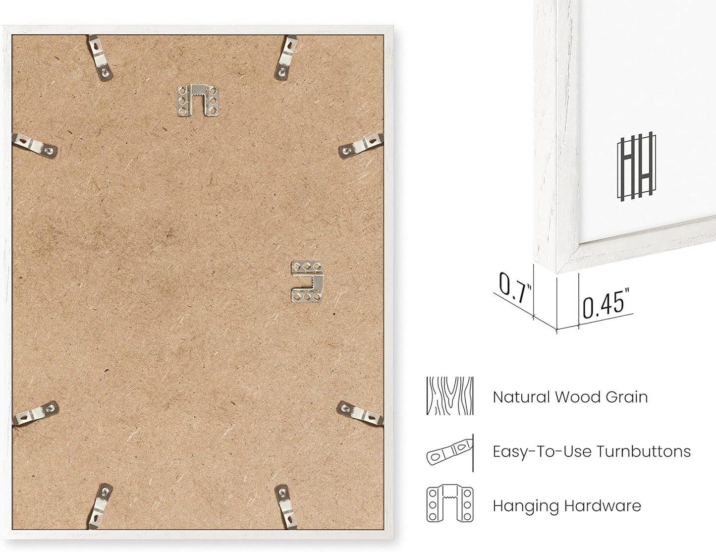HAUS AND HUES Set of 6 9 X 12 Picture Frames for Wall - 9x12 Frame Collage, 9x12 Picture Frame Sets Wooden Frames, 12x9 Picture Frames in Bulk (White Oak Frame)
