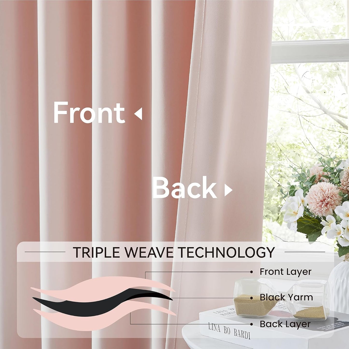 KangBang Soft Pink Pinch Pleated Curtains 90 Inches Long for Girls Room 2 Panels, Pinch Pleat Blackout Curtains for Bedroom with Hooks Soft Vertical Privacy Window Panels(40”Wx90”L,7.5FT, Baby Pink)