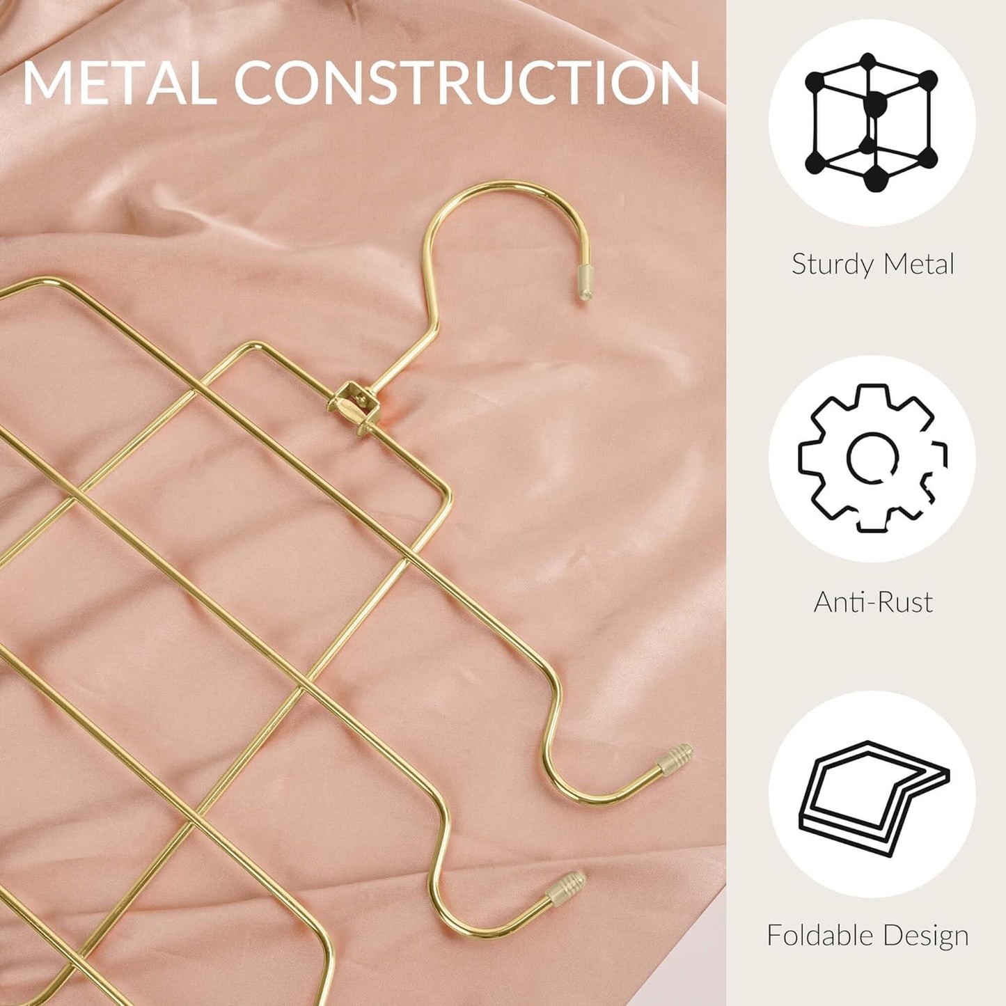 ZEDODIER 4 Pack Space Saving Bra Hangers, Non-Slip Tank Top Hanger, Closet Organizers and Storage for Camisoles Tank Tops Bras Ties Swimsuits Strappy Dress, Gold