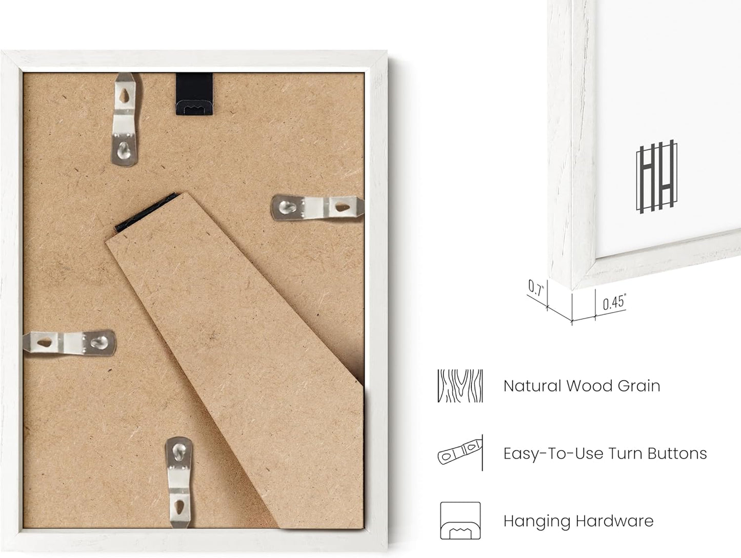 HAUS AND HUES 6x8 White Oak Wooden Picture Frame - Set of 25 6x8 Poster Frame - Premium Oak, Vertical Hang, Shatterproof Plexiglass - Ideal for Home, Room, Office (6x8-inch, White, Set of 25)