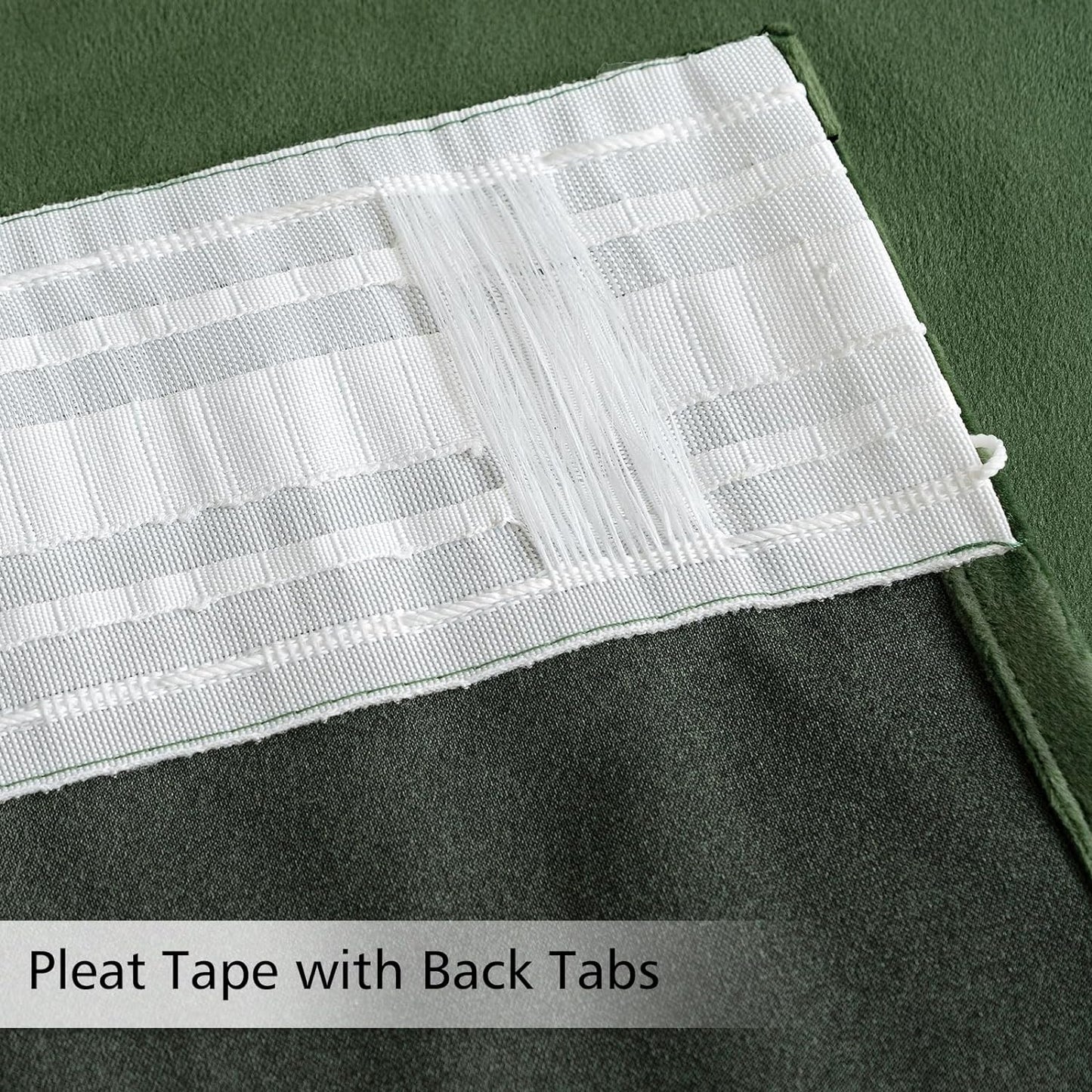 MIULEE Olive Green Velvet Curtains 102 inches 2 Panels - Pinch Pleated Luxury Room Darkening Curtains for Bedroom Living Room Thermal Insulated Super Soft Window Drapes Rod Pocket, W52 x L102 inch