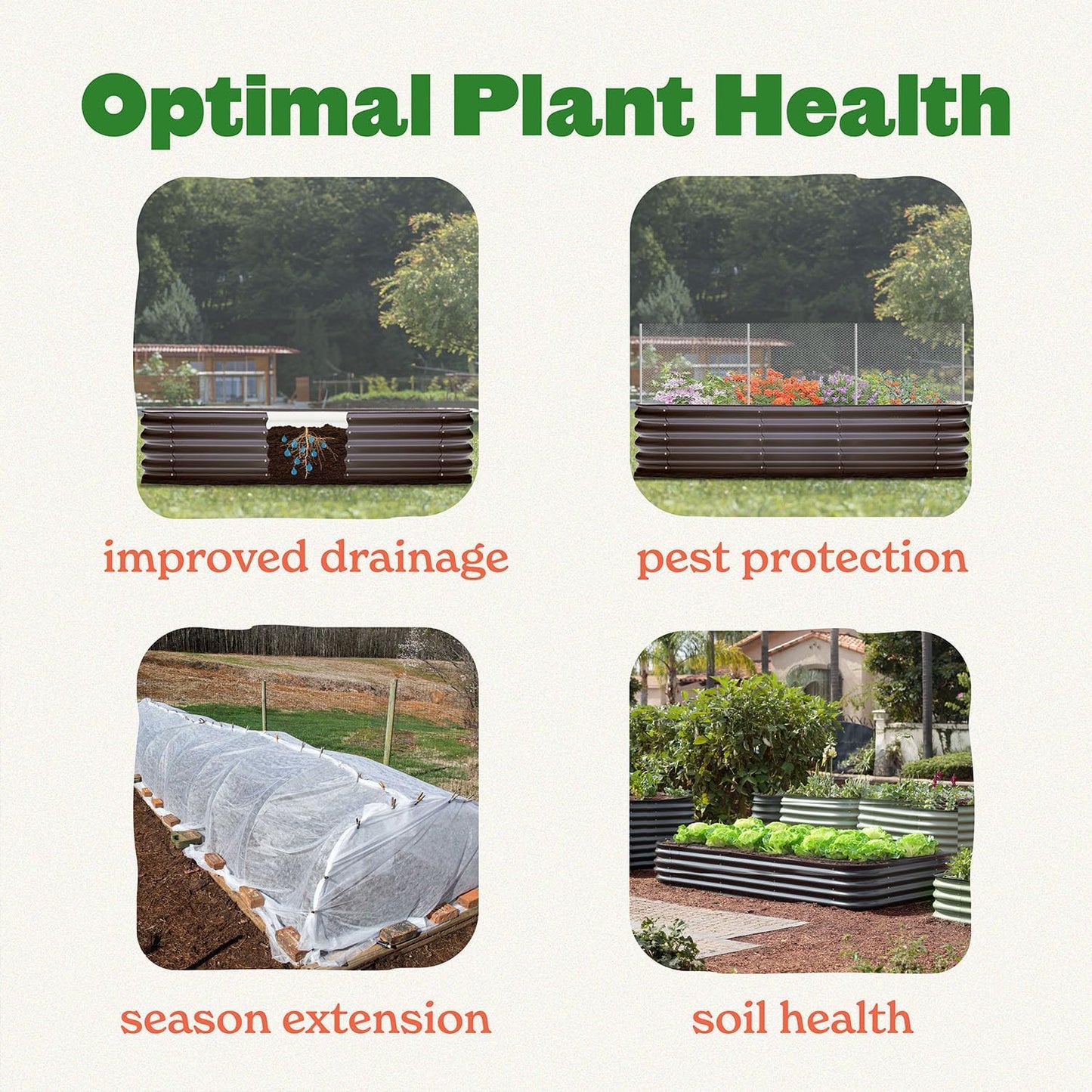 Epic Gardening 5-in-1 Modular Galvanized Raised Garden Bed Kit, 30" Short Metal Planter Box, Durable Aluzinc Steel Raised Garden Bed Outdoor for Vegetables, Herbs, Flowers & Fruits - Round Mist Green