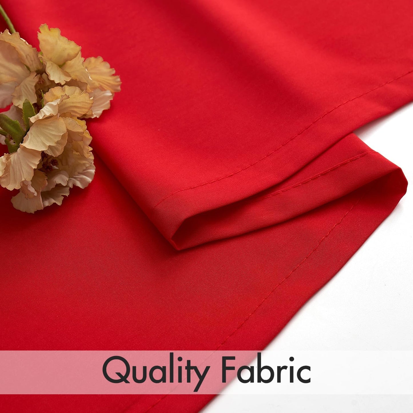 MIULEE Red Privacy Sheer Curtains That Let Light in 84 Inches Long Non-See-Through Semi Sheer Curtain Light Filtering Window Curtains Christmas Drapes for Living Room Bedroom 2 Panels Set 42 X 84