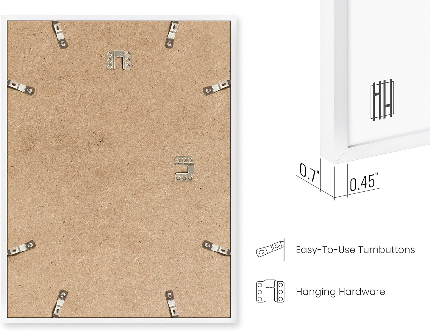 HAUS AND HUES Picture Frame, White 12x16, Metal, Gallery Wall Frame Set, Premium Acrylic, Lightweight, Modern Style, Ideal Gift for Adults, Grandparents Day, Graduation, Birthday