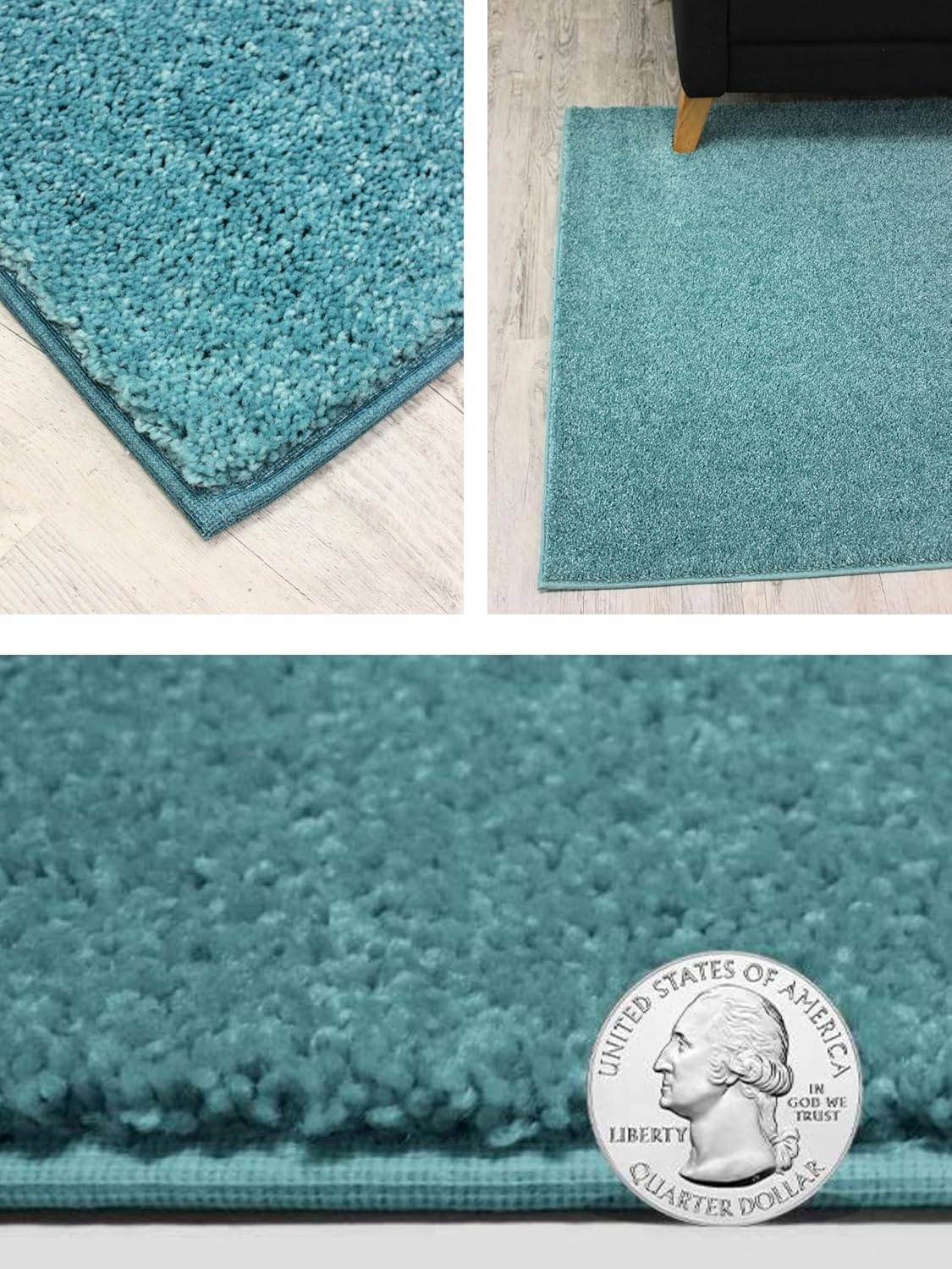 KOECKRITZ Soft and Colorful Kids Classroom Area Rugs (Passes Flammability Pill Test) Many Sizes and Bright Colors to Select from (6' x 6', Surf)