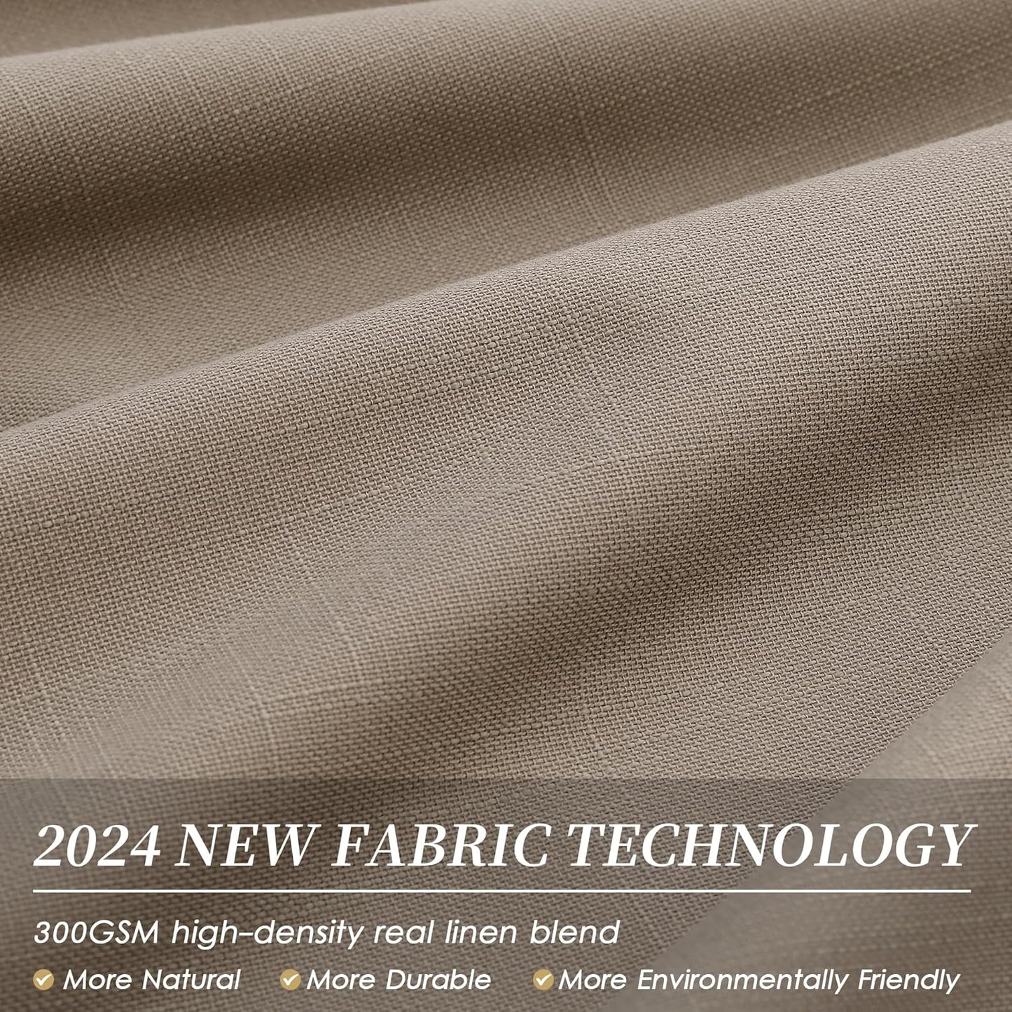 BOODII Room Darkening Curtains 120 Inch Back Tab Thermal Insulated Black Out Linen Drapes Extra Long Blackout Curtains for Patio Door Large Window Ceiling to Floor Light Blocking Light Brown 52x120