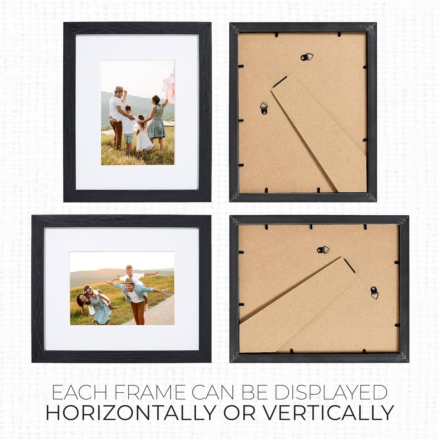 Sheffield Home 4 Piece Gallery Wall Frame Set, 8x10 Inch, Black